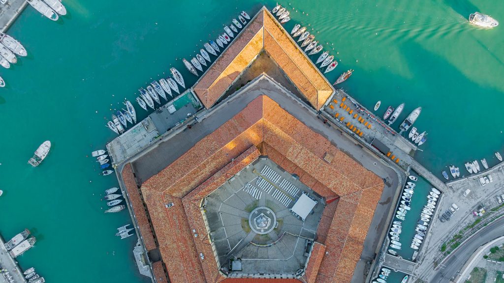 The Lazzaretto of Ancona or Mole Vanvitelliana building view from above, Marches, Italy