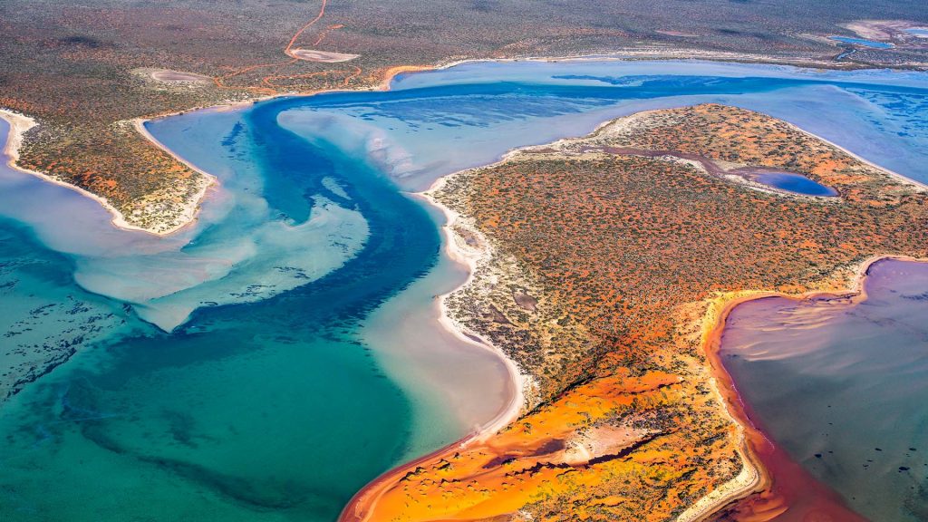 Aerial view of Shark Bay, Western Australia