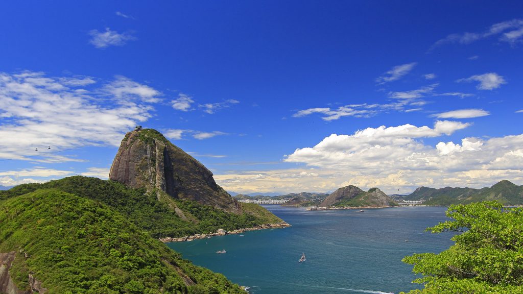 Sugarloaf Mountain opposite side view from Duque de Caxias Fort, Rio de Janeiro, Brazil