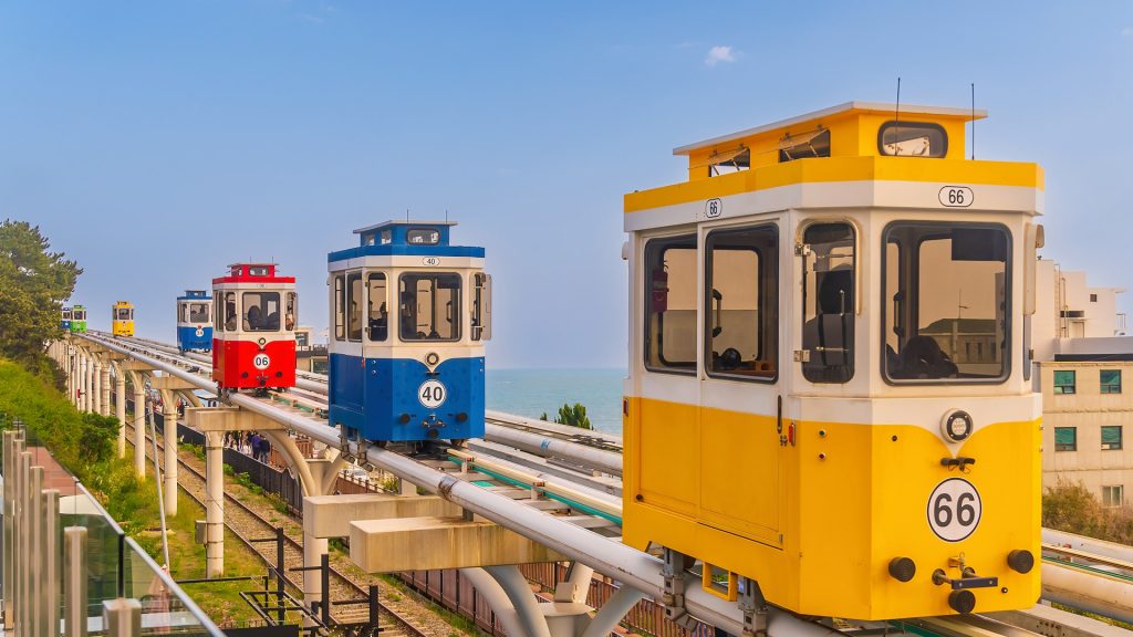 Colorful sky capsule in Busan, South Korea