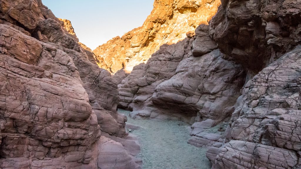 Epic rocky landscape scenery from the walking trail of Sara Crack, Lake Havasu, Arizona, USA