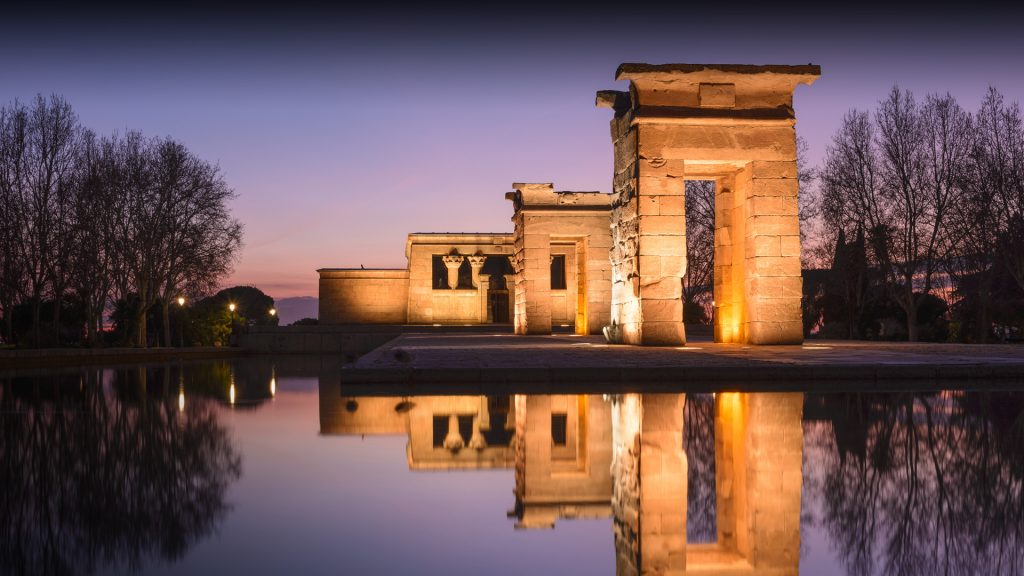 Temple of Debod at night, Madrid, Spain