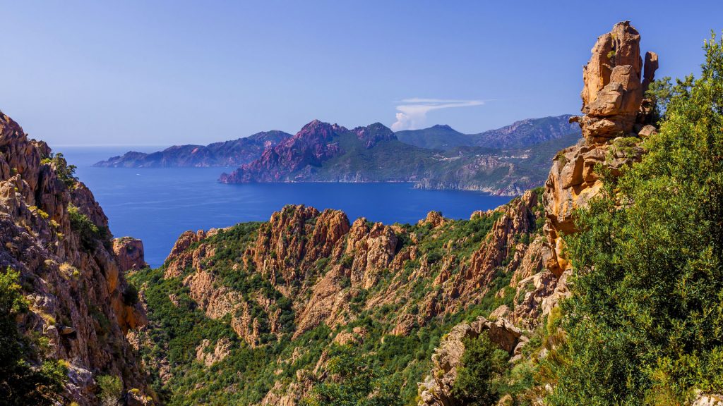 Rock formations in Calanques de Piana, Corsica, Gulf of Porto, Corse-du-Sud, France Rock formations in Calanques de Piana, Corsica, Gulf of Porto, Corse-du-Sud, France