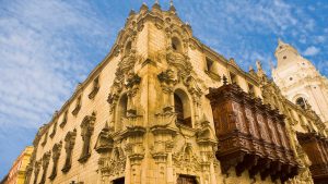 Low angle view of a building, Archbishop’s Palace, Lima Cathedral, Lima, Peru 9b3fb802238e54e4703d68ce10b63fcf