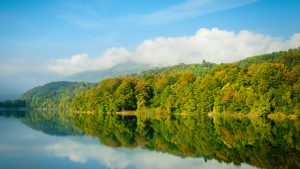 Misty morning and sunrise on the lake Laffrey, Grenoble, France c9825b4dc3d10bceb25e79266e7c0c34