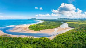 Summer aerial view of Tamarindo Beach and Estuary, Santa Cruz, Guanacaste, Costa Rica bf23a2495fc2f2dee342193e360772ec
