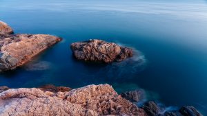 Rocky coastline, Qingdao beach, Shandong, China c23d4022e78245cd821635b774abf074