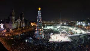 Night view of the Main Square (Zócalo) of Mexico City decorated with Christmas Tree b57fef4538b46ae2b1d073df72eb835f
