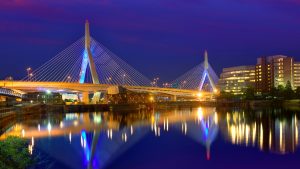 Leonard P. Zakim Bunker Hill Memorial Bridge at sunset, Boston, Massachusetts, USA 3fc2a00335861d090fa54fbe54be9bce