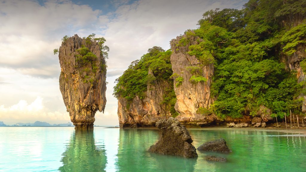 James Bond island summer view, Phang Nga bay in Andaman Sea, Phuket, Thailand