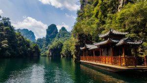 Pier in Baofeng Lake, Wuling Yuan, Zhangjiajie National Park, Hunan Province, China 541665635045faaf0d01474fc9bb8d51
