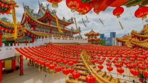 Chinese lanterns in Thean Hou Temple during New Year of water Rabbit, Kuala Lumpur, Malaysia 5963c121bd88b3121eefc2c798a86183